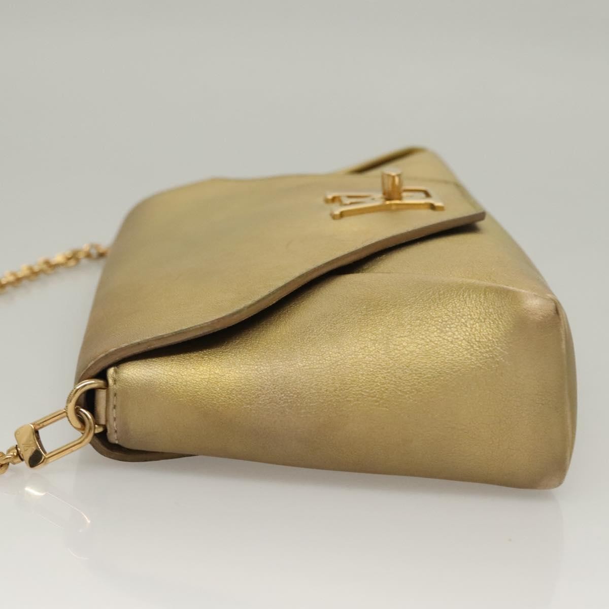 Louis Vuitton Love Note Chain Clutch Leather, GOLD, LEATHER, Clutche & pouche