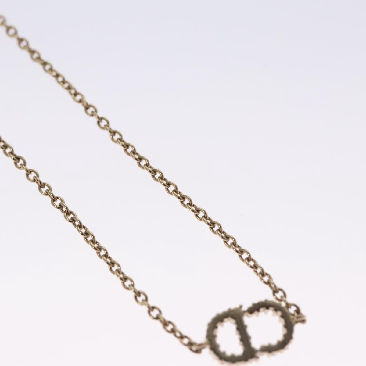 Christian Dior Vintage CD Pendant Necklace Metal with Crystals, GOLD, METAL, Bracelet