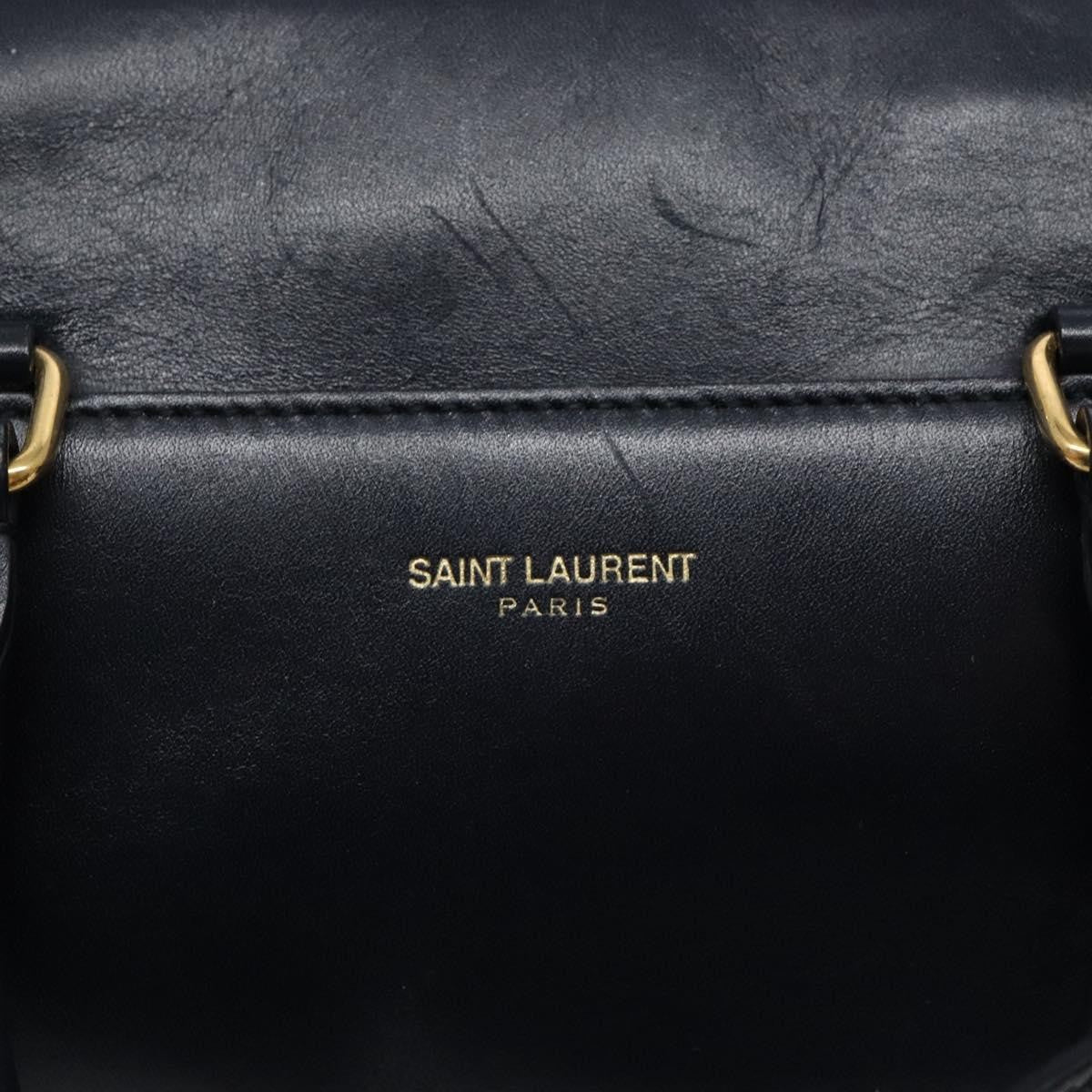 Saint Laurent Classic Baby Duffle Bag Leather, NAVY, LEATHER, Handbag