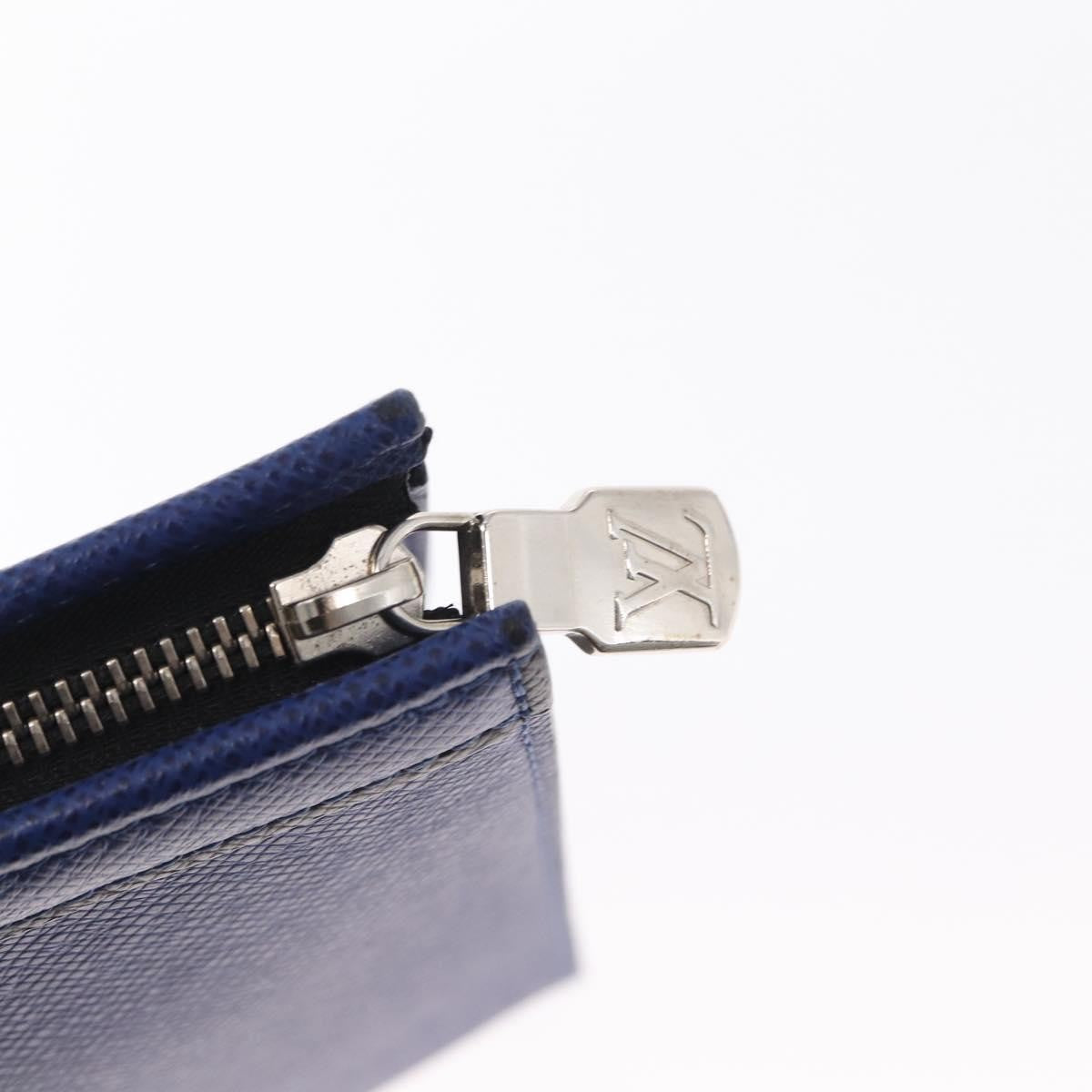 Louis Vuitton Pochette Voyage Taiga Leather, Blue, Leather, Clutch