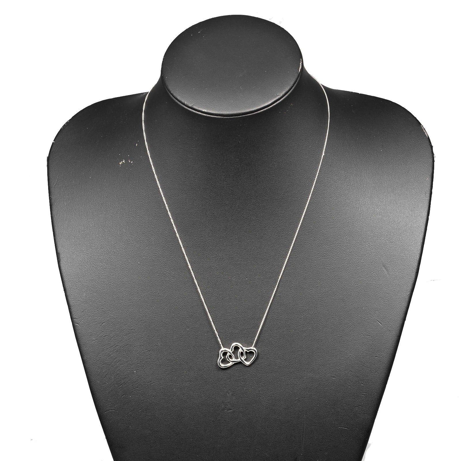 Tiffany & Co. Triple Heart Pendant Necklace Sterling Silver, SILVER, SILVER, Necklace