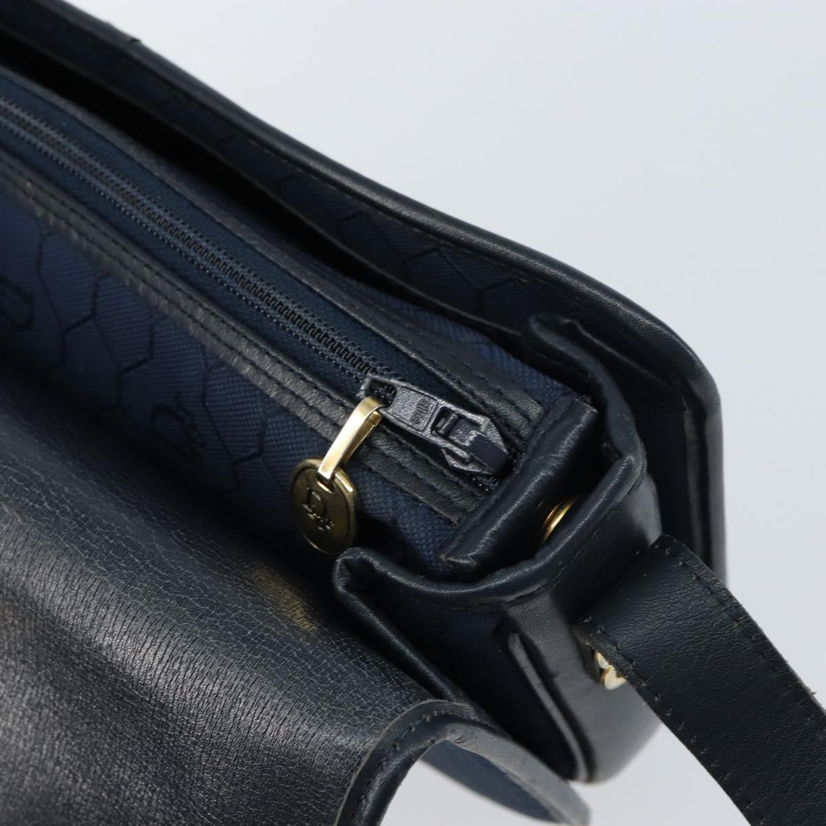 Christian Dior Vintage Honeycomb Shoulder Bag Canvas, NAVY, CANVAS, Shoulder bag