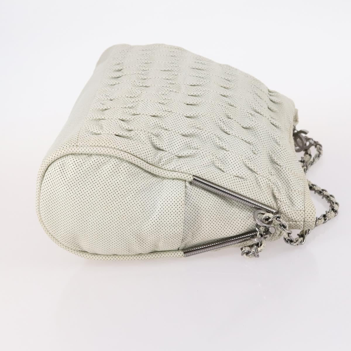 Chanel Vintage Chain Shoulder Bag Leather, ECRU, LEATHER, Shoulder bag