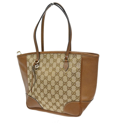 Gucci Bree Convertible Tote GG Canvas with Leather, BEIGE, CANVAS, Tote bag