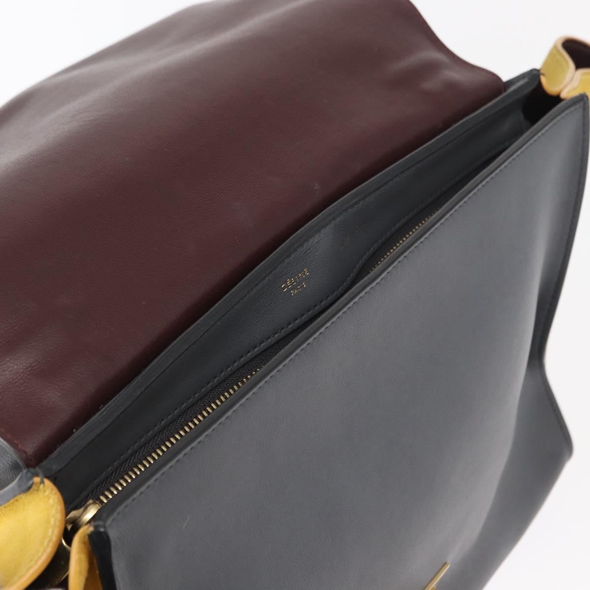 Celine Tricolor Trapeze Bag Leather, GRAY, LEATHER, Handbag