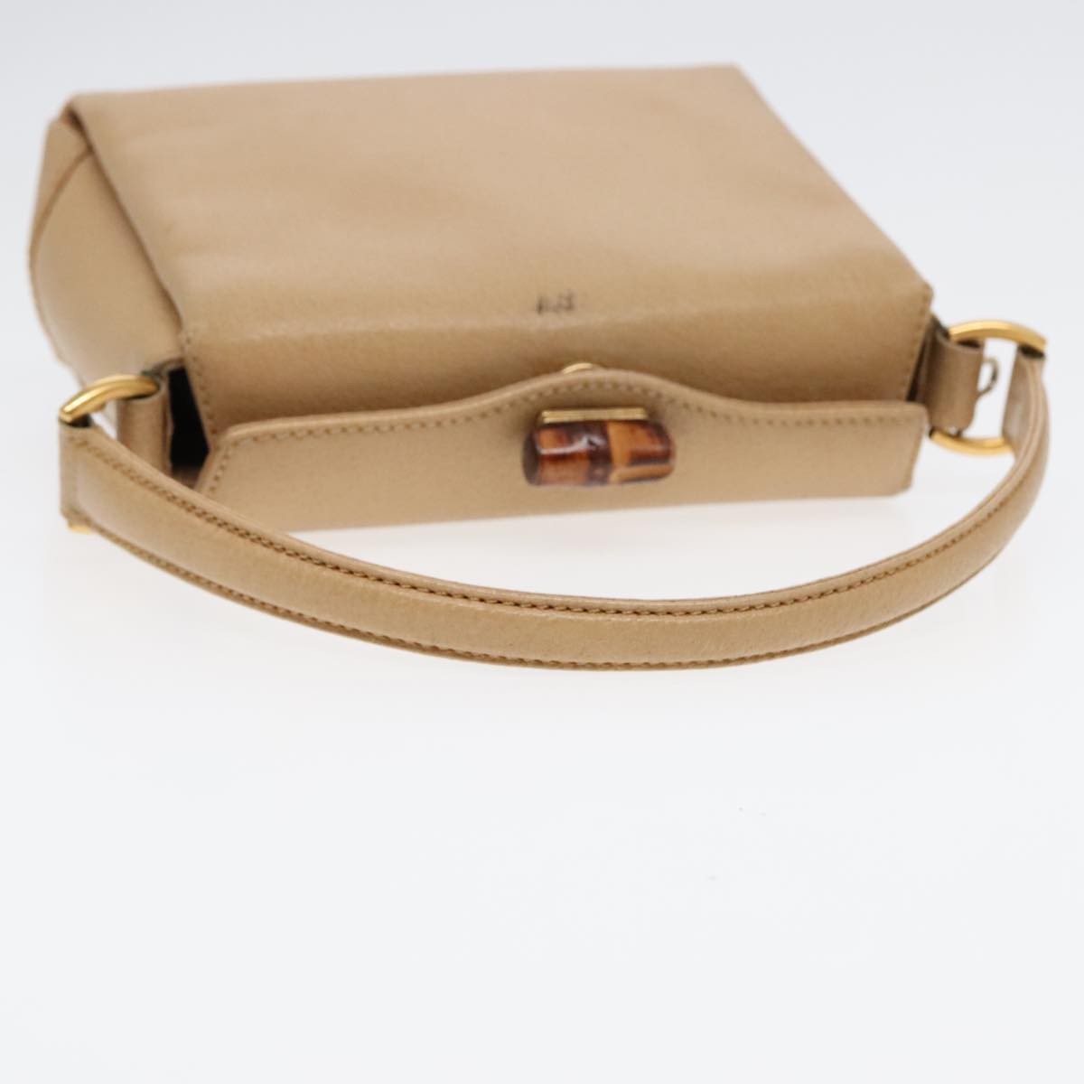 Gucci Vintage Convertible Bamboo Box Crossbody Bag Leather, Beige, Leather, Handbag