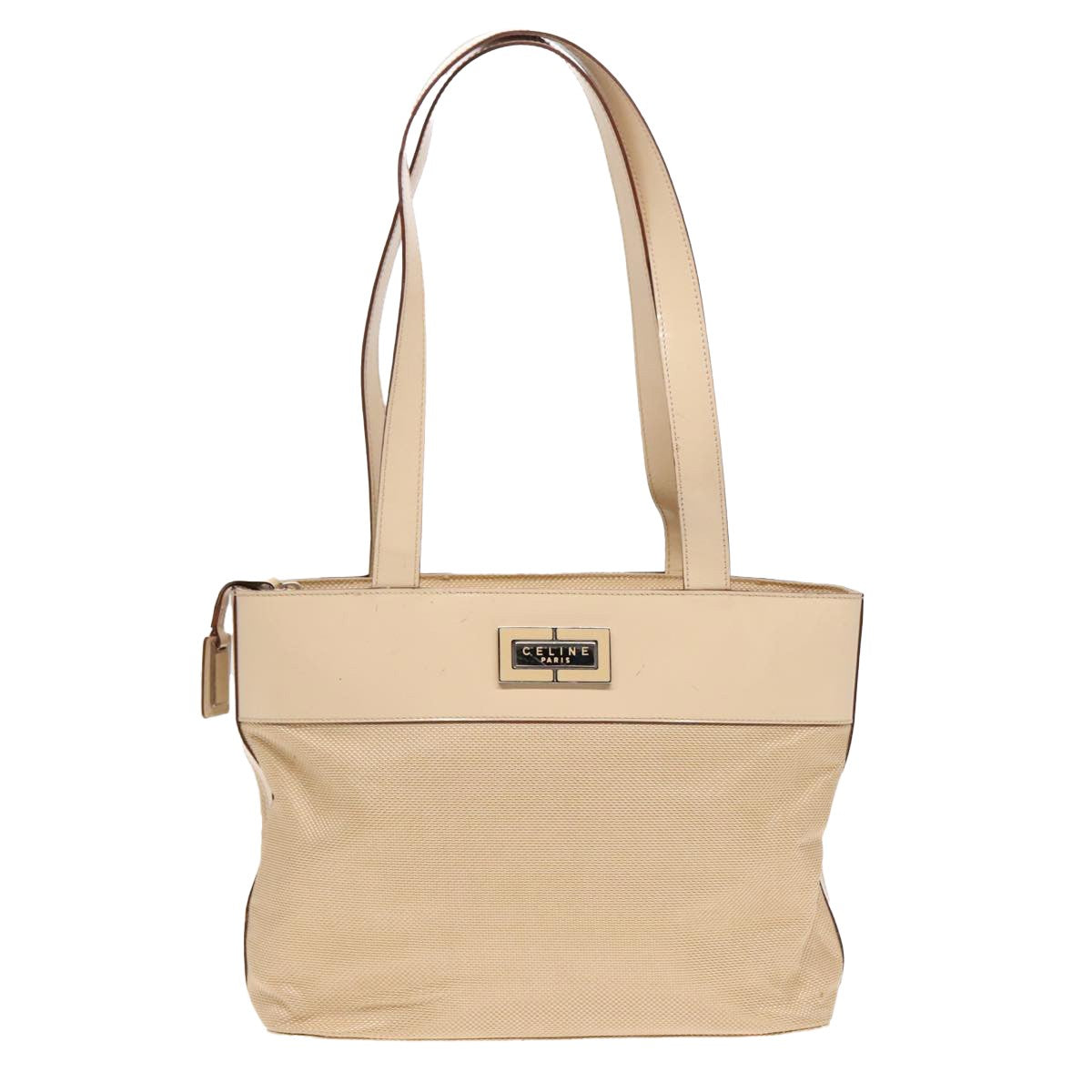 Celine Vintage Shoulder Bag Canvas, BEIGE, CANVAS, Shoulder bag