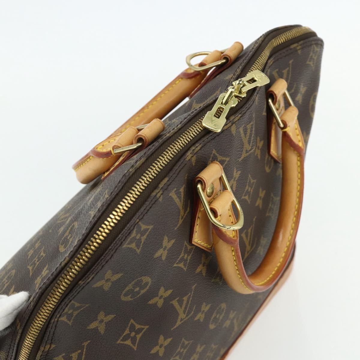 Louis Vuitton Alma Handbag Monogram Canvas, Brown, Canvas, Handbag