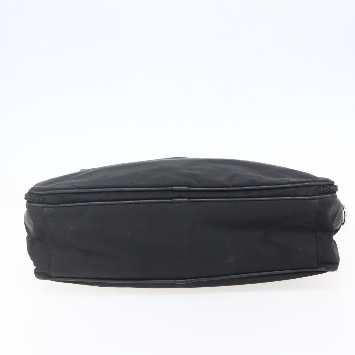 Prada Convertible Front Zip Briefcase Tessuto with Saffiano Leather, Black, Nylon, Briefcase