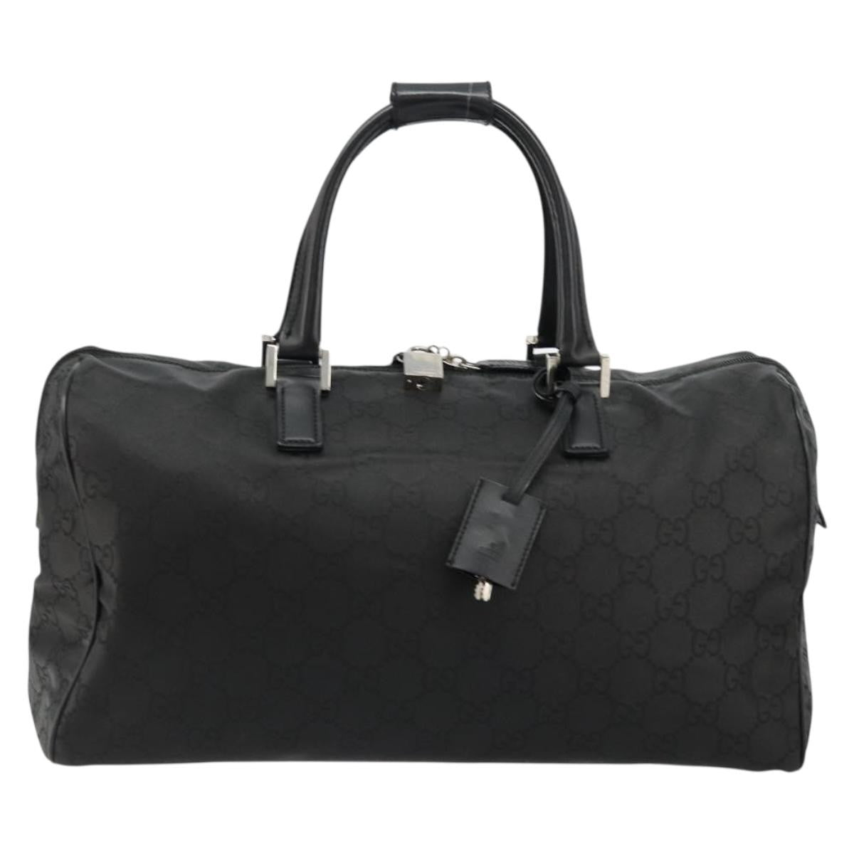 Gucci Duffle Bag Jumbo GG Embossed Leather, Black, PVC, Handbag