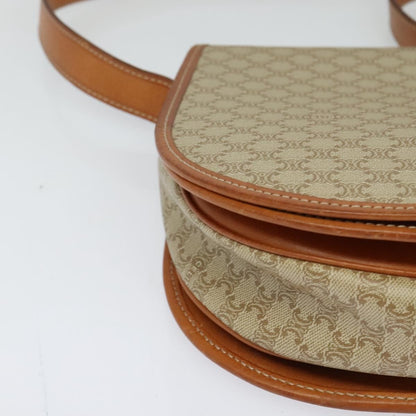 Celine Macadam Shoulder Bag PVC Leather, BEIGE, CANVAS, Shoulder bag