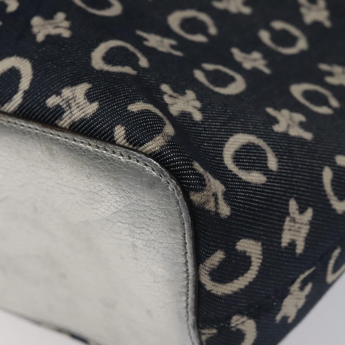 Celine C Sulky Shoulder bag Canvas and Leather, NAVY, CANVAS, Shoulder bag