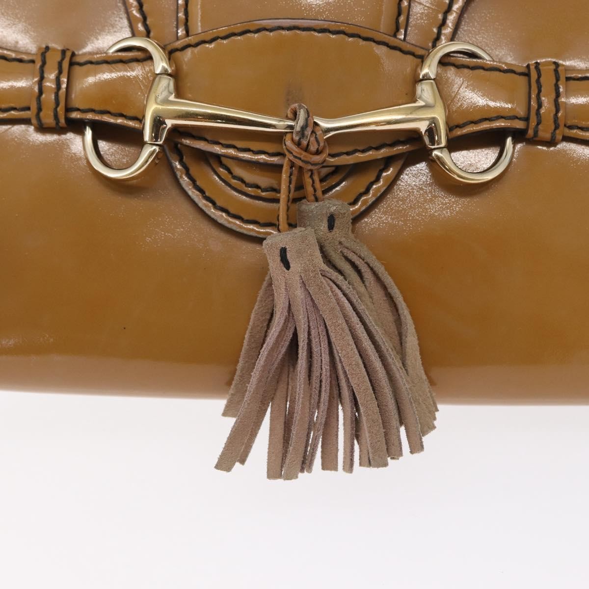 Gucci Emily Chain Flap Bag Patent, BEIGE, PATENT_LEATHER, Shoulder bag