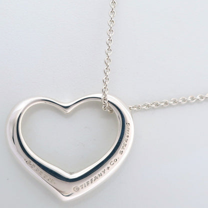 Tiffany & Co. Elsa Peretti Open Heart Pendant Necklace Sterling Silver, SILVER, SILVER, Necklace