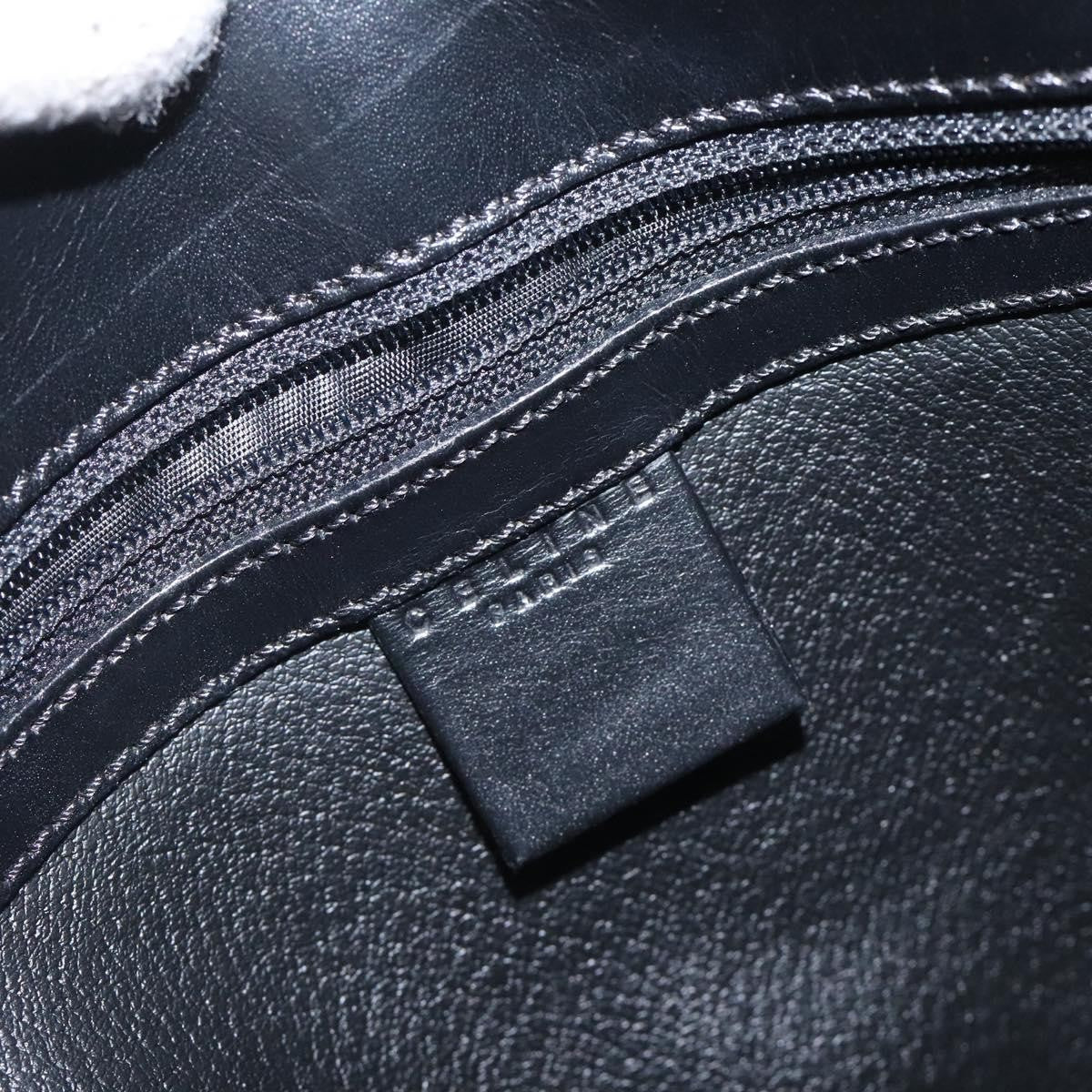 Celine Vintage Macadam Shoulder Bag Canvas and Leather, Black, Canvas, Shoulder Bag