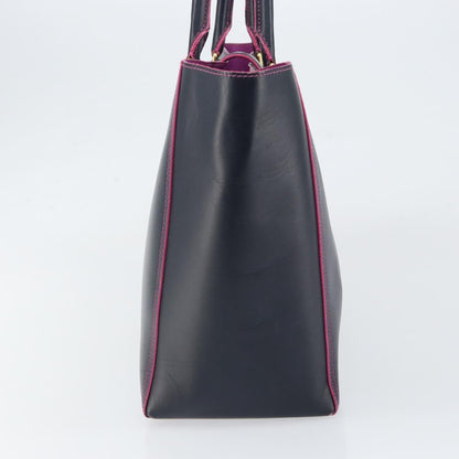 Loewe Leo Shopper Tote Leather, NAVY, LEATHER, Tote bag