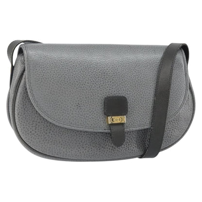 Christian Dior CD Shoulder bag Leather, GRAY, LEATHER, Shoulder bag