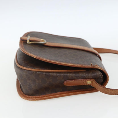 Celine Vintage Macadam Shoulder Bag Canvas and Leather, BROWN, CANVAS, Shoulder bag
