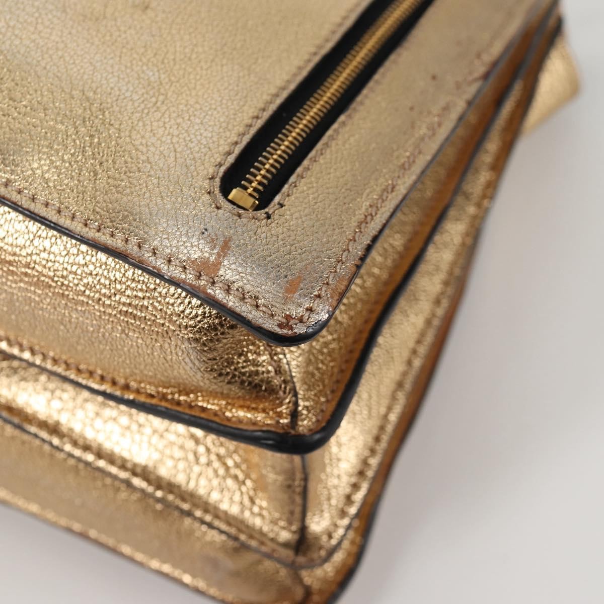 Miu Miu Madras Convertible Compartment Tote Leather, GOLD, LEATHER, Tote bag
