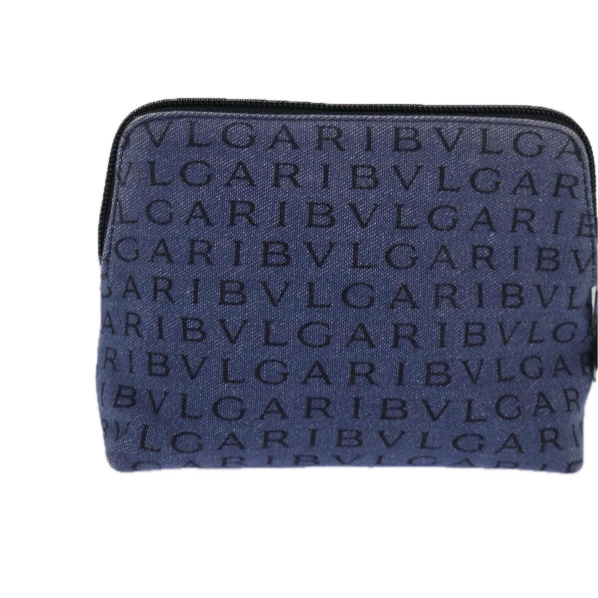 Bvlgari B.Zero1 Logomania Bag Canvas with Leather, BLUE, CANVAS, Clutche & pouche