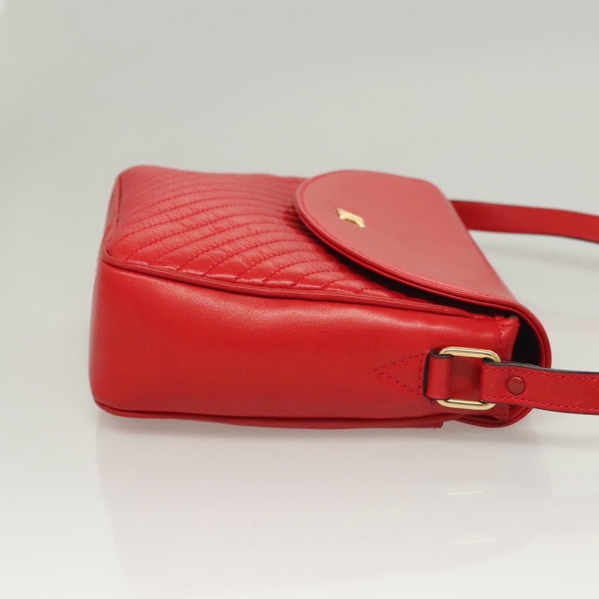 Celine Vintage Triomphe Shoulder Bag Leather, RED, LEATHER, Shoulder bag