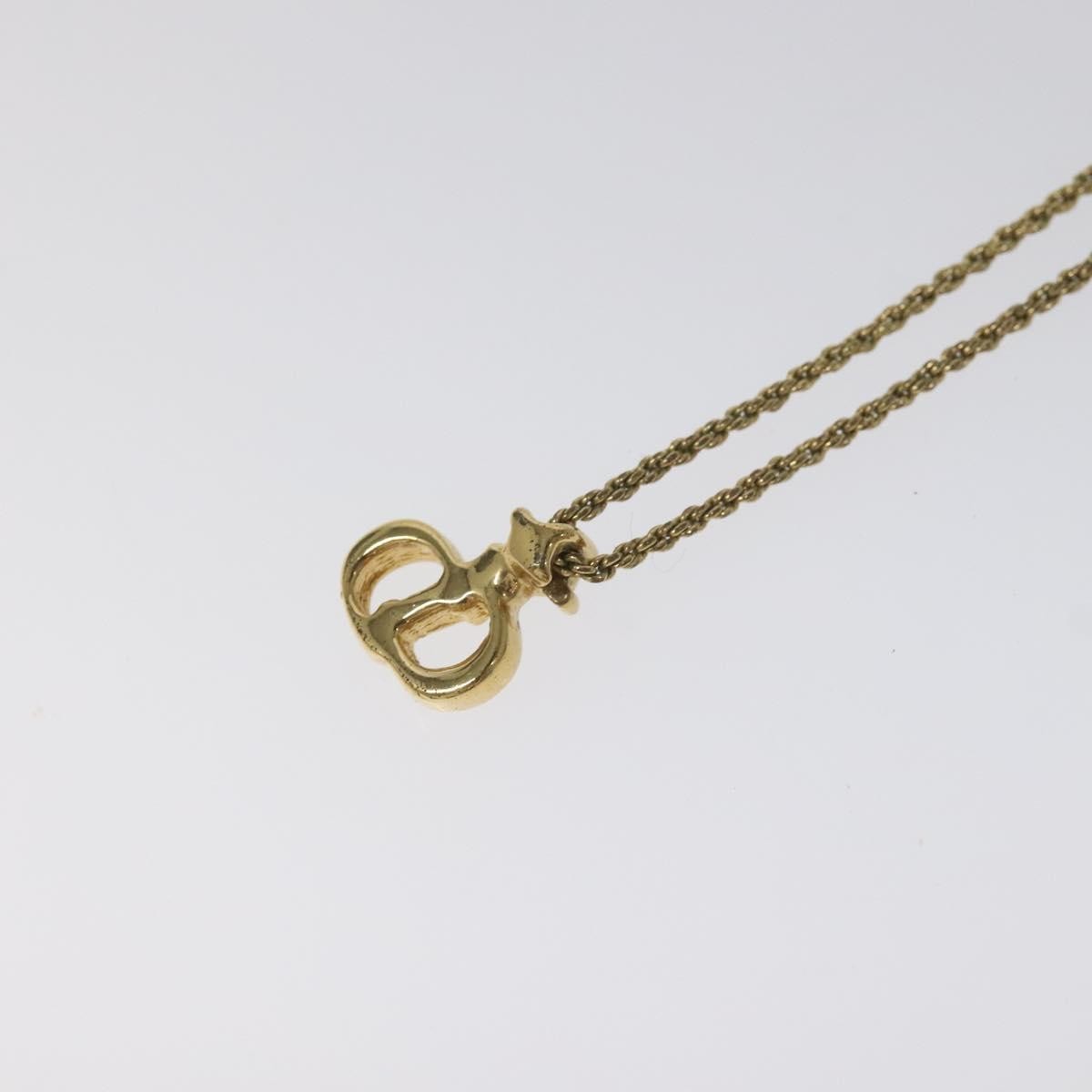 Christian Dior CD Pendant Necklace Metal, GOLD, METAL, Necklace