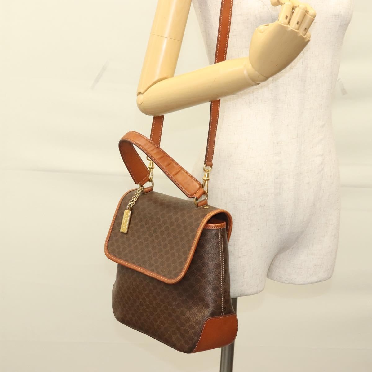 Celine Triomphe vintage handbag Macadam canvas, BROWN, CANVAS, Handbag