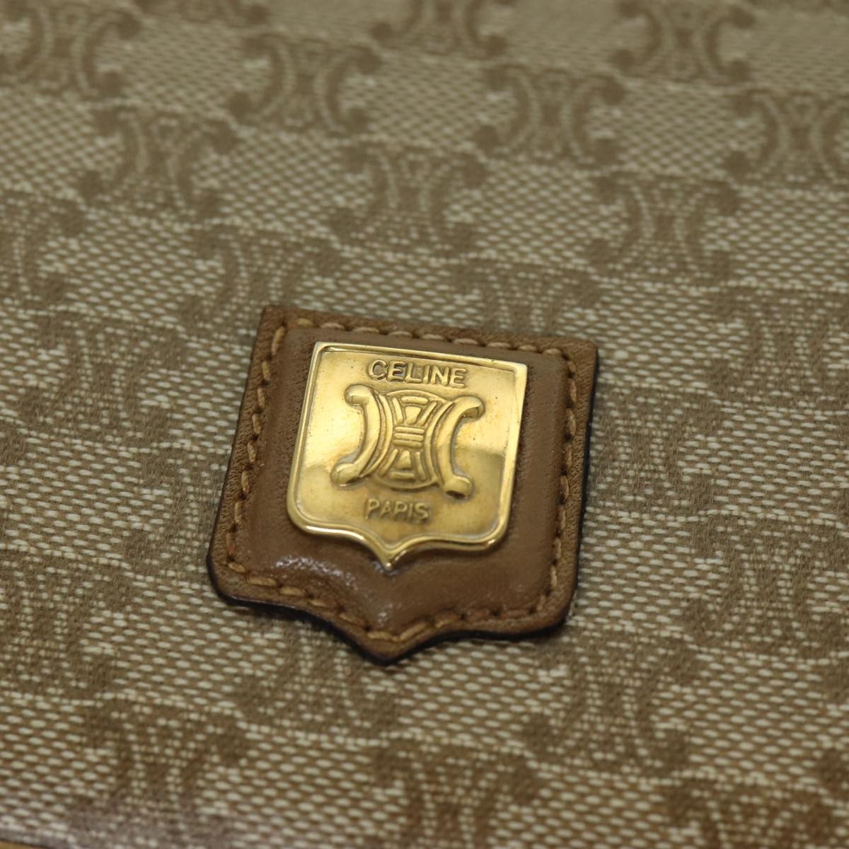 Celine Macadam Shoulder Bag PVC Leather, BEIGE, CANVAS, Shoulder bag