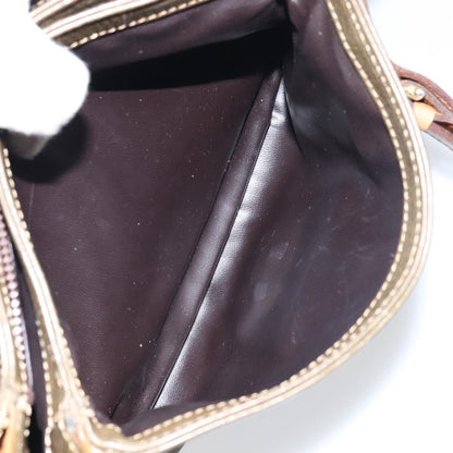 Celine Vintage Shoulder Bag Leather, KHAKI, LEATHER, Shoulder bag