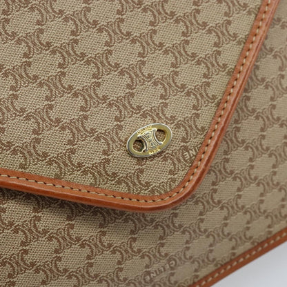 Celine Macadam Pochette Canvas and Leather, BEIGE, CANVAS, Clutche & pouche