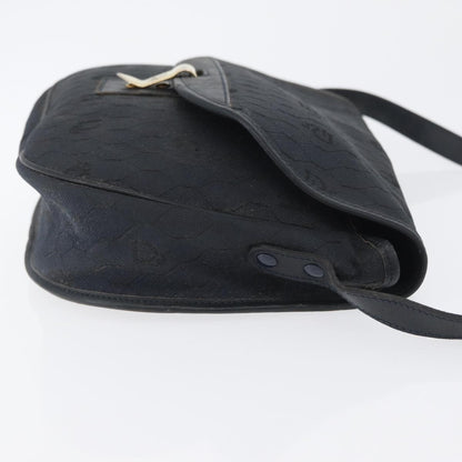 Christian Dior Vintage Honeycomb Flap Crossbody Bag Canvas and Leather, BLACK, CANVAS, Shoulder bag