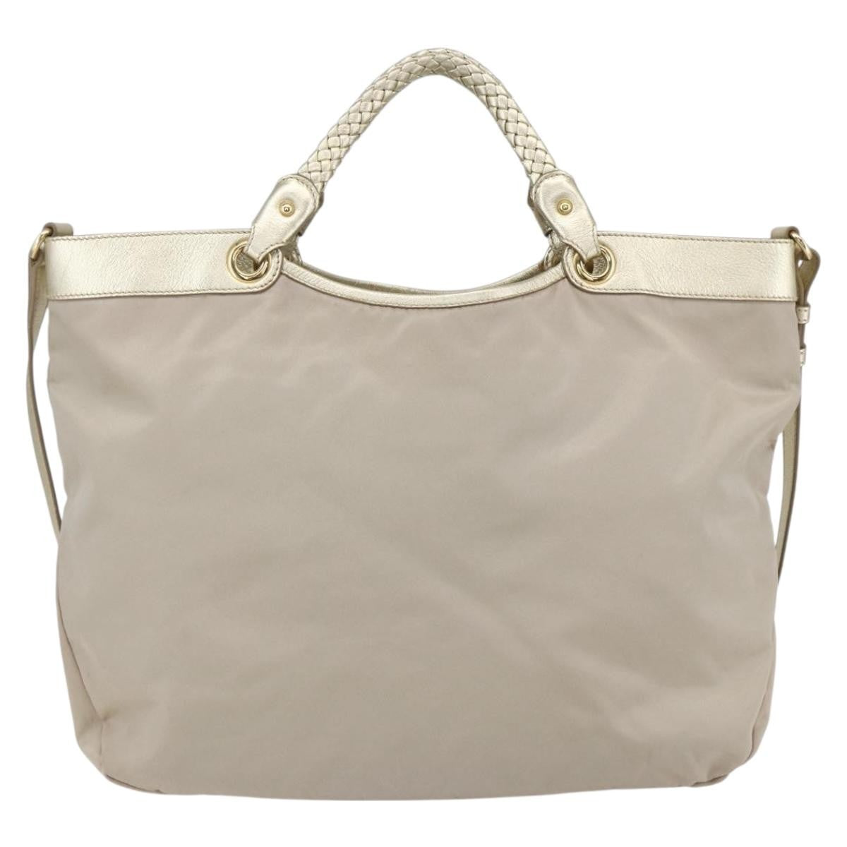 Salvatore Ferragamo Vintage Top handle handbag Nylon, BEIGE, NYLON, Tote bag