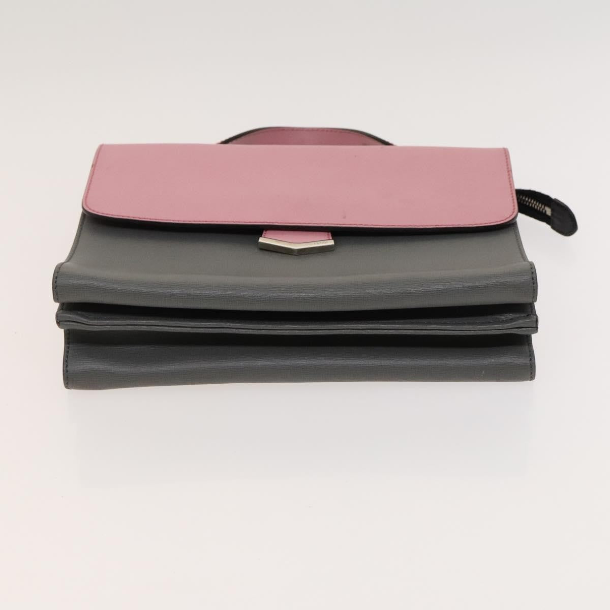 Fendi Demi Jour Satchel Leather, GRAY, LEATHER, Handbag