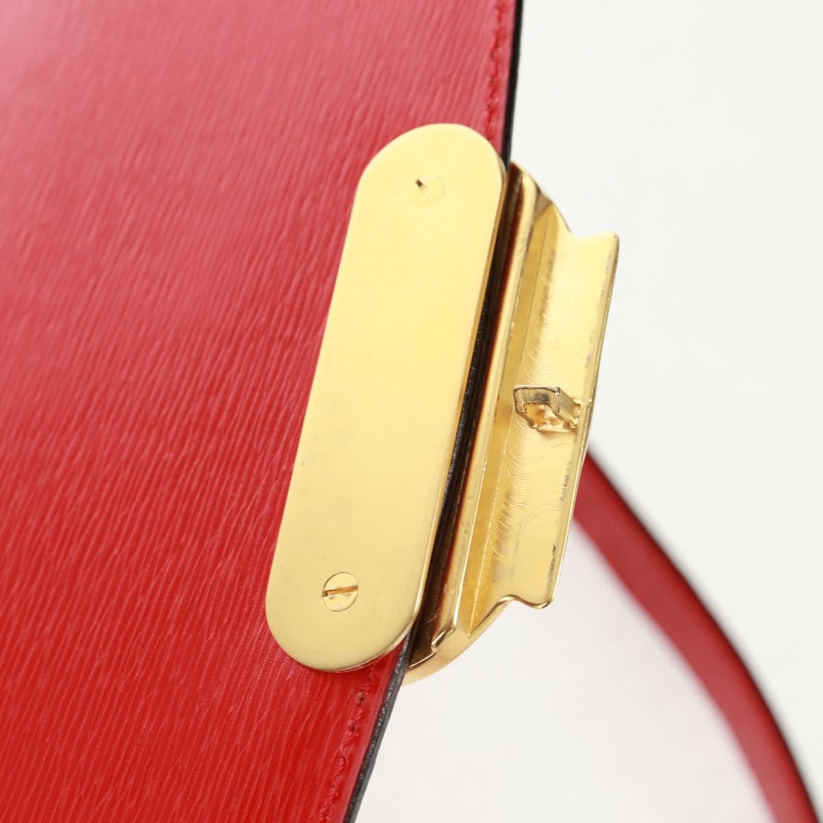 Celine Vintage Triomphe Flap Bag Leather, RED, LEATHER, Shoulder bag
