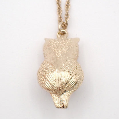 Chanel Owl Pendant Necklace Gold Plated, Gold, Gold Plated, Necklace