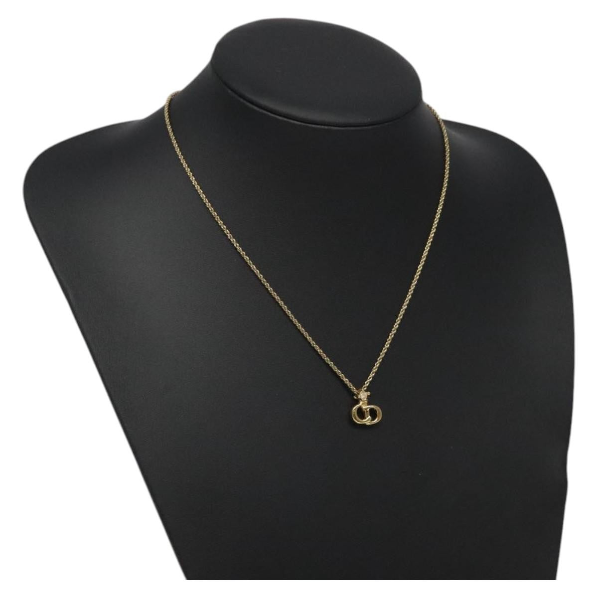 Christian Dior CD Pendant Necklace Metal, GOLD, METAL, Necklace