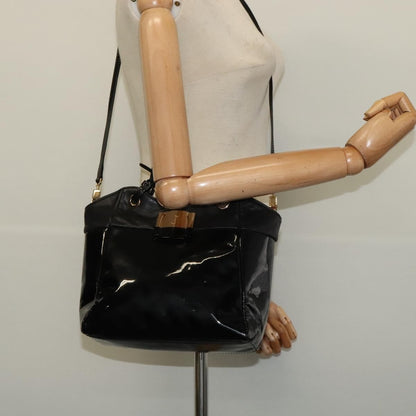 Salvatore Ferragamo Vala Handbag Patent leather, BLACK, PATENT_LEATHER, Handbag