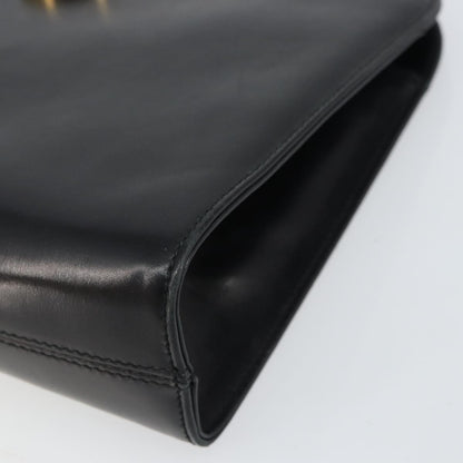 Salvatore Ferragamo Vintage Gancini Chain Shoulder Bag Leather, BLACK, LEATHER, Shoulder bag