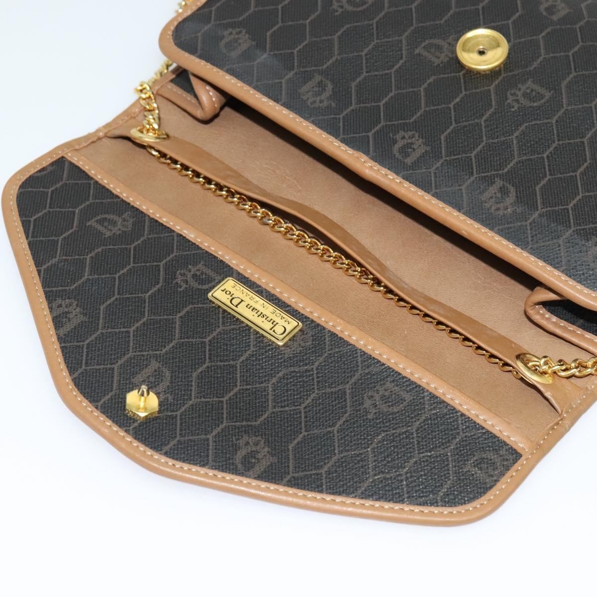 Christian Dior Vintage Honeycomb Flap Crossbody Bag Canvas and Leather, BLACK, CANVAS, Crossbody bag