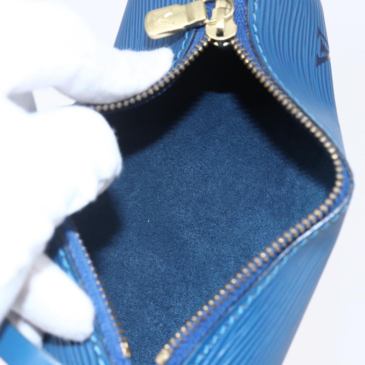 Louis Vuitton Soufflot Pochette Epi Leather, BLUE, LEATHER, Clutche & pouche