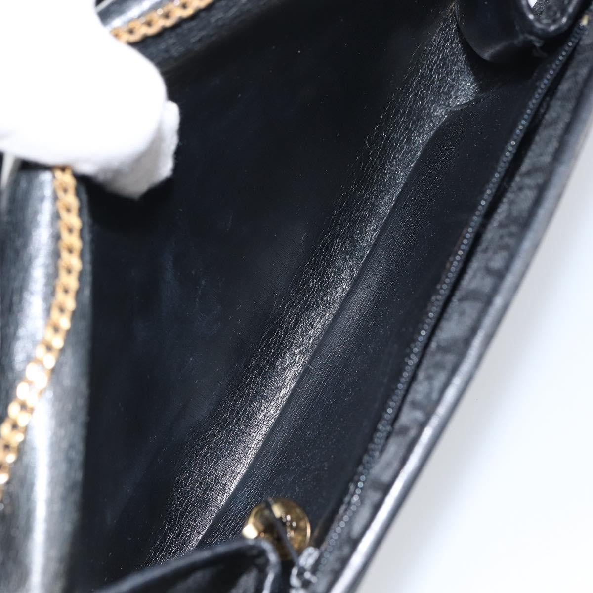 Christian Dior Vintage Chain Flap Shoulder Bag Diorissimo Canvas, BLACK, CANVAS, Shoulder bag