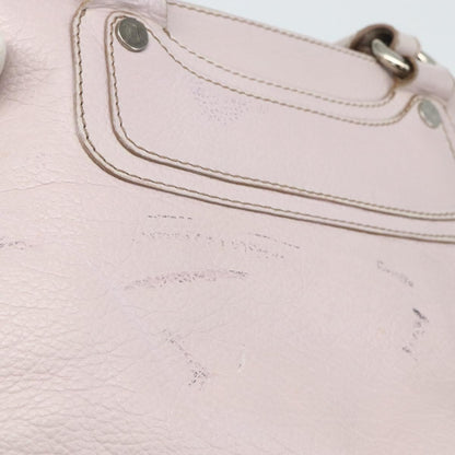 Celine Boogie Satchel Leather, PINK, LEATHER, Handbag