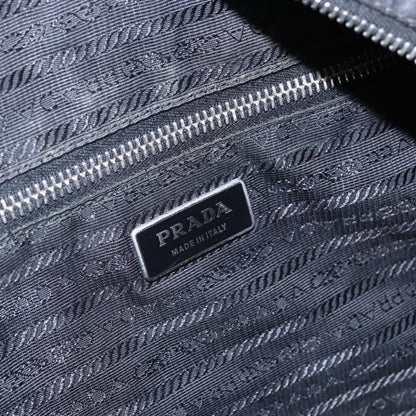 Prada Vintage Tote Tessuto with Leather, BLACK, NYLON, Tote bag