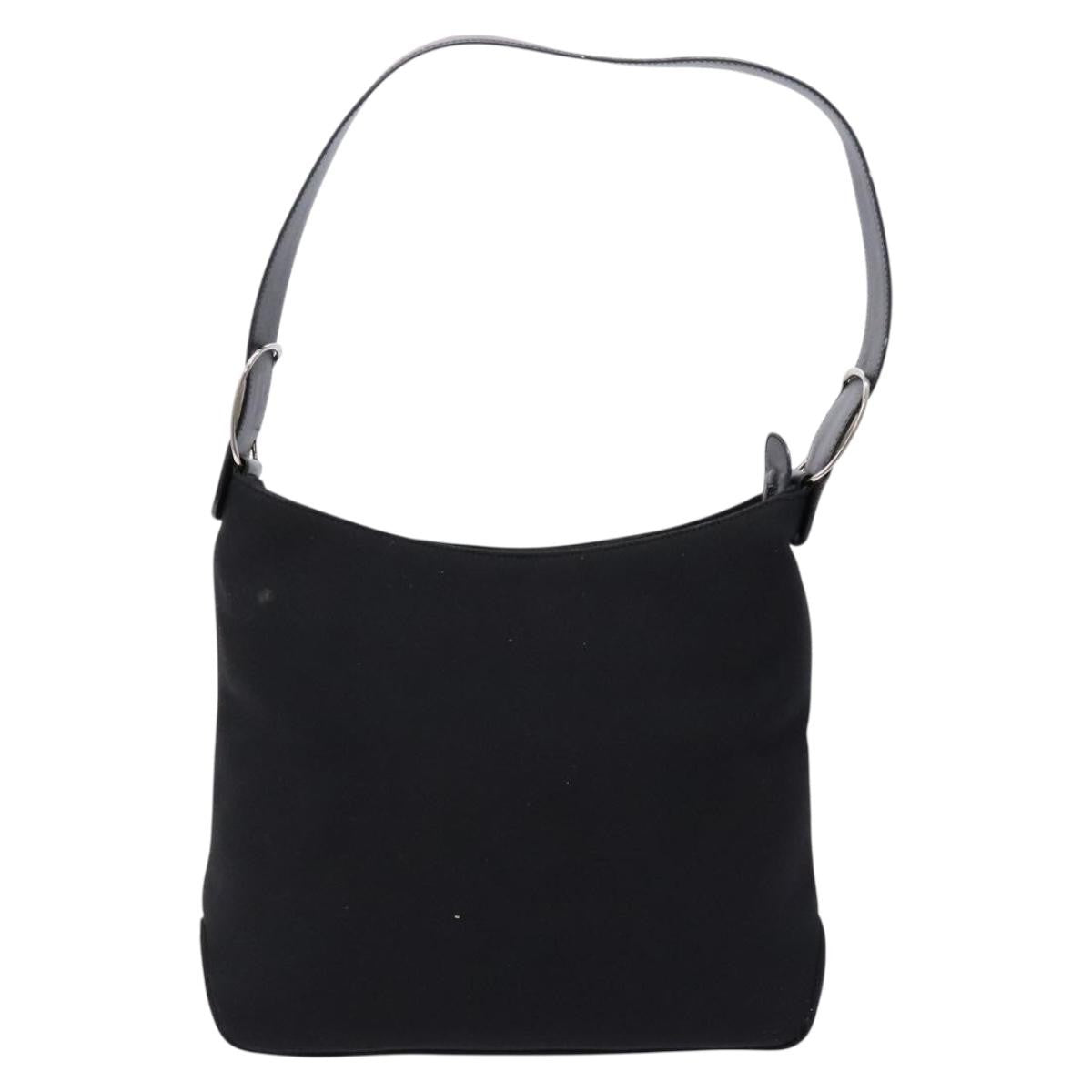 Salvatore Ferragamo Vala Shoulder Bag Canvas, BLACK, CANVAS, Shoulder bag