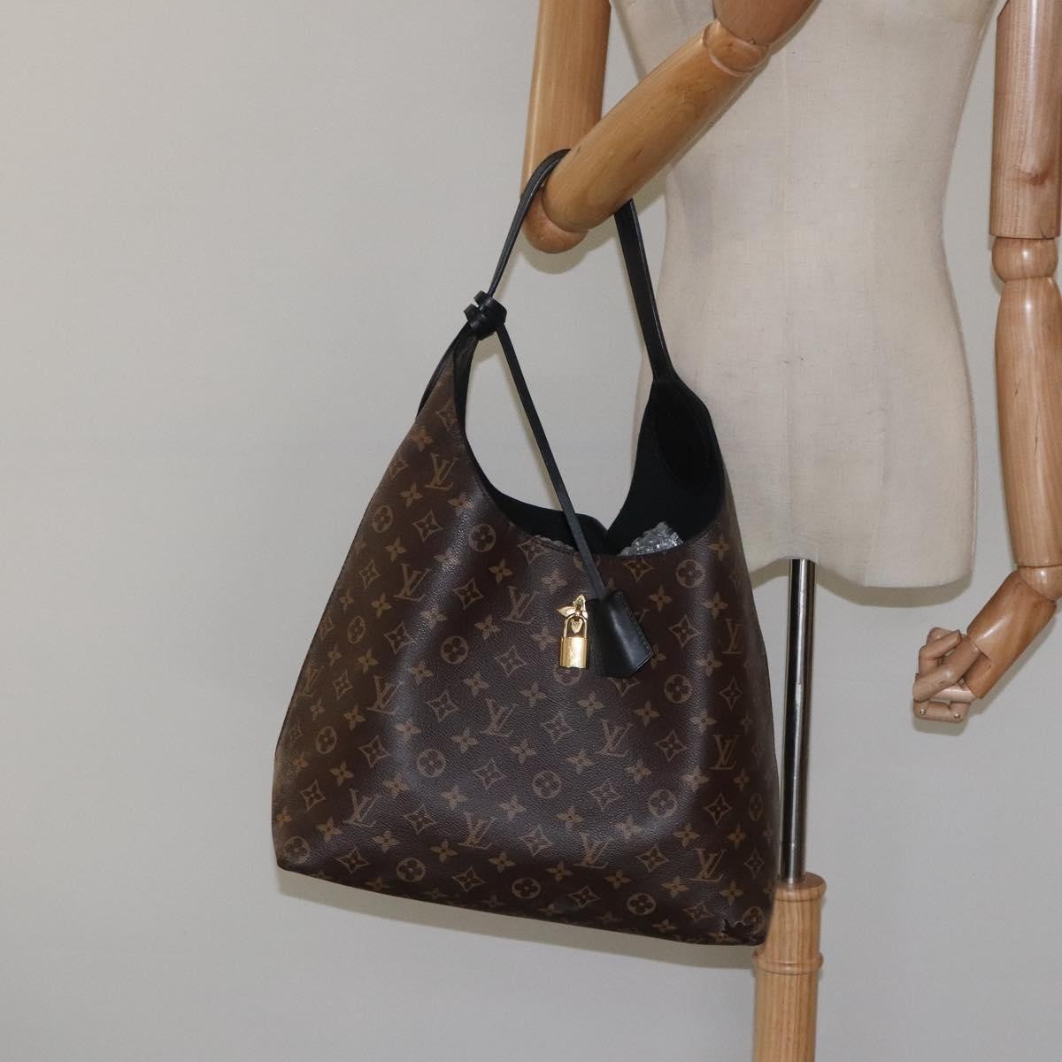 Louis Vuitton Flower Hobo Monogram Canvas with Leather, BROWN, CANVAS, Shoulder bag