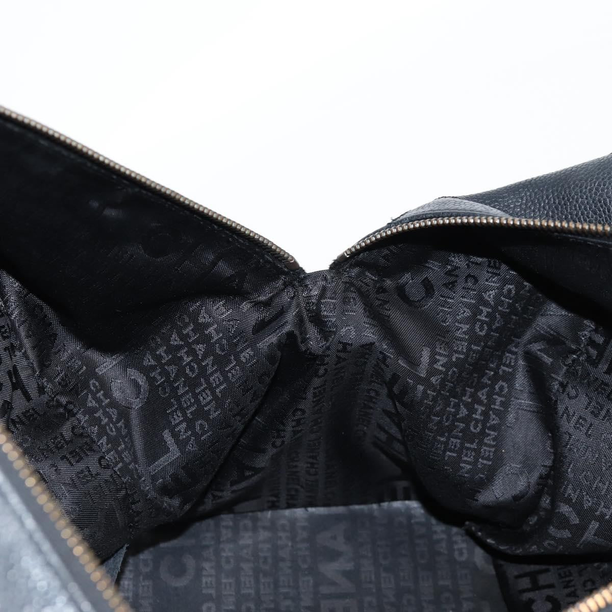 Chanel Square Stitch Shoulder Bag Quilted Caviar, BLACK, LEATHER, Shoulder bag