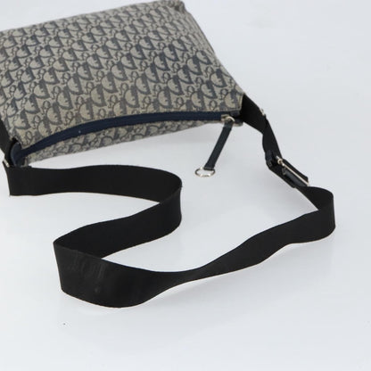 Christian Dior Vintage Trotter Shoulder Bag Canvas, NAVY, CANVAS, Shoulder bag