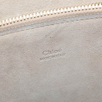 Chloe Faye Shoulder Bag Leather and Suede, Gray, Leather, Shoulder Bag