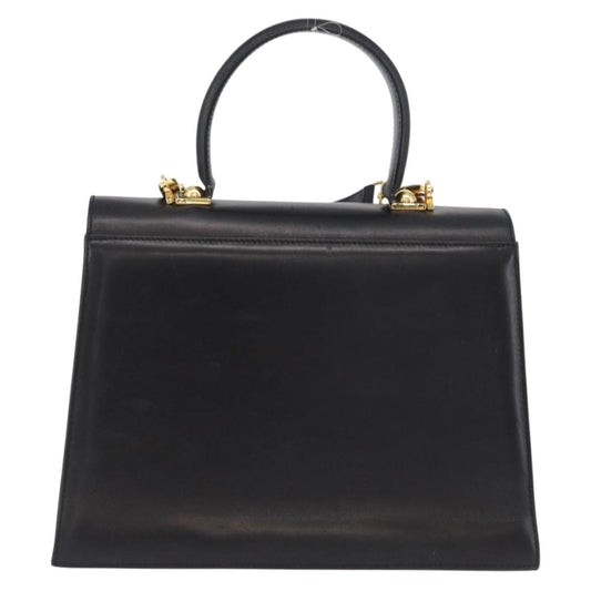 Salvatore Ferragamo Convertible Top Handle Bag Leather, BLACK, LEATHER, Handbag