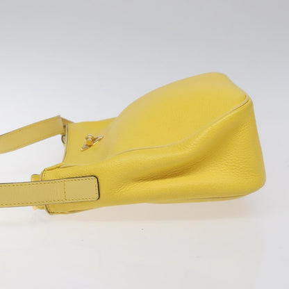 Celine Vintage Shoulder Bag Leather, YELLOW, LEATHER, Shoulder bag